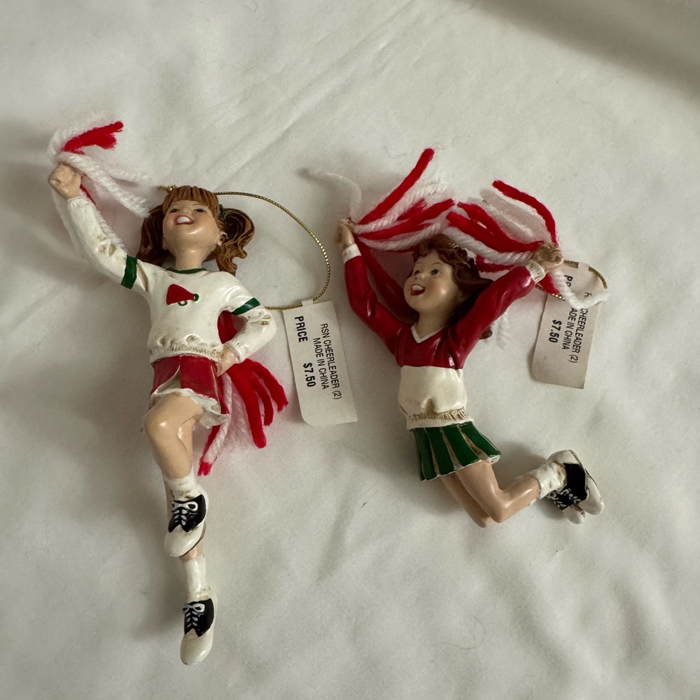 Cheerleader Ornament Set of 2